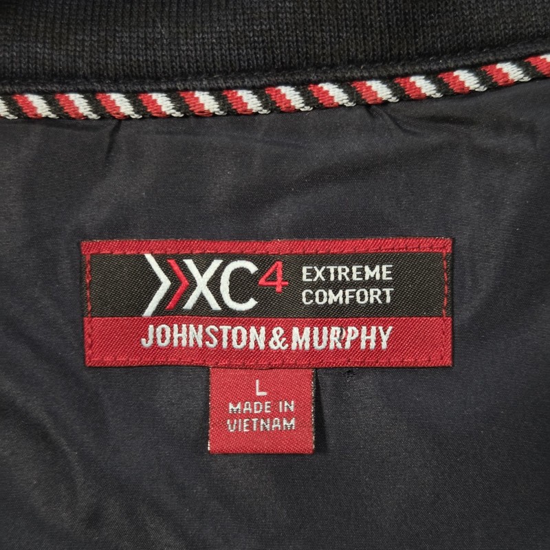 Johnston & Murphy XC4 Pullover Mens Large Blue Quilted Quarter Zip Golf Sweater gallery