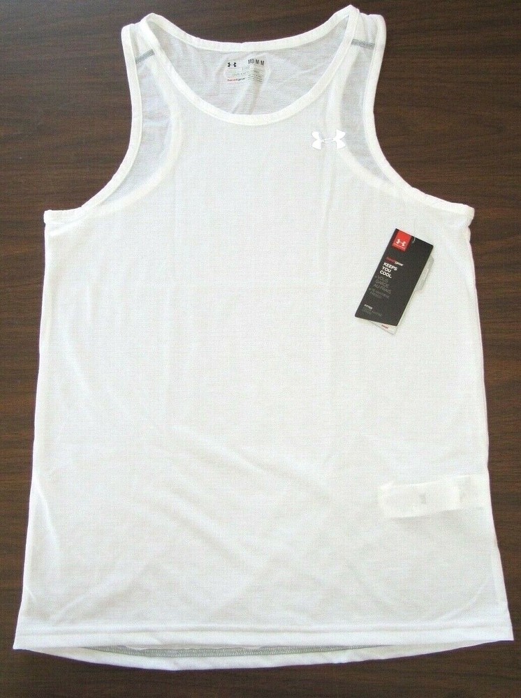 Under Armour Men's Threadborne Streaker Tank 1271822 White Sm Md Lg XL 2xl