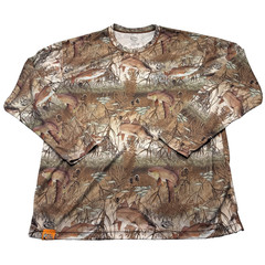 Guy Harvey Shirt Mens 2XL Brown Fish Camo Long Sleeve Fishing Performance Tee