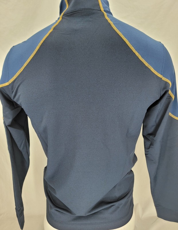 NEW Columbia Golf Omni-Wick Panel LS Blue Yellow 1/4 Zip Pullover Shirt Men's S gallery