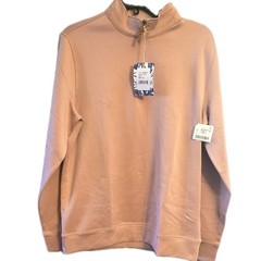 Havana Jim Mens Sweatshirt Size S Coral Pullover Long Sleeve Mock Neck Outdoors