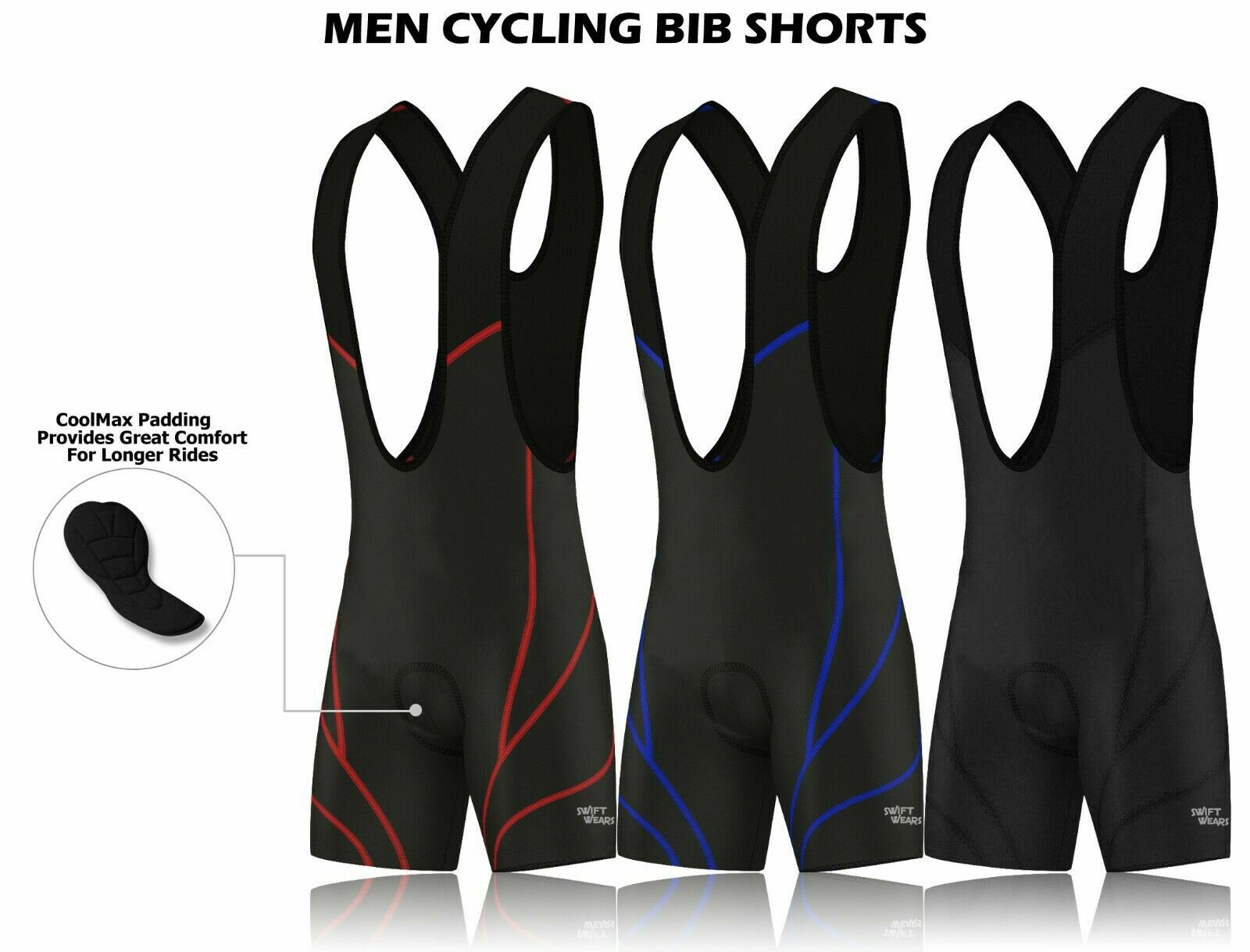 Mens Cycling Bib Shorts Breathable Padded Bicycle Tight Racing Fit Pants gallery