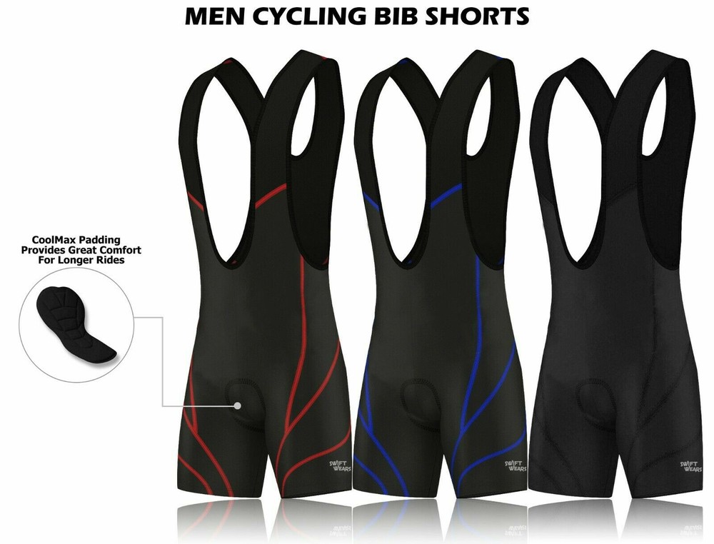 Mens Cycling Bib Shorts Breathable Padded Bicycle Tight Racing Fit Pants
