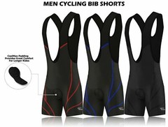 Mens Cycling Bib Shorts Breathable Padded Bicycle Tight Racing Fit Pants