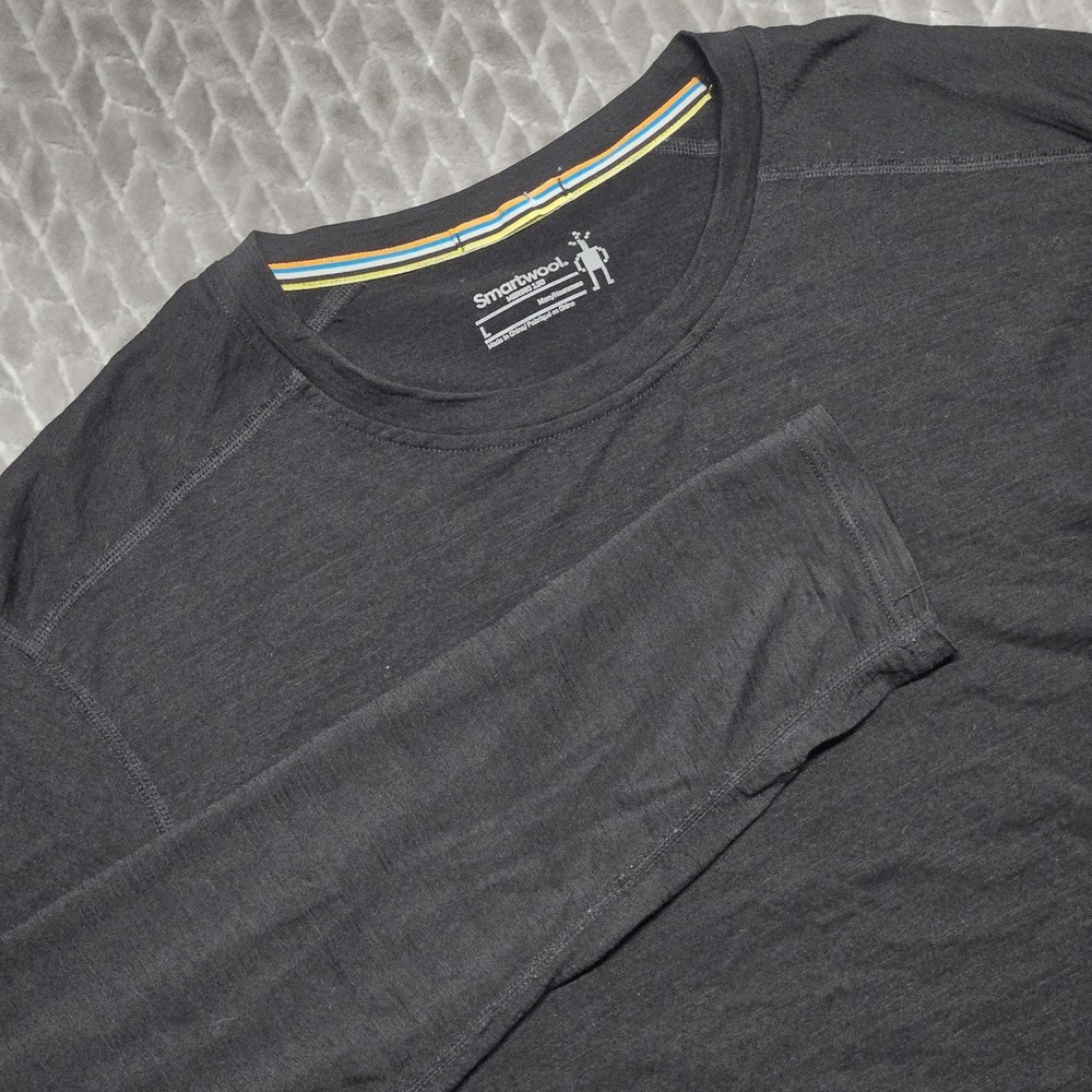Smartwool Mens Thermal Merino 150 Base Layer Crew Long Sleeve Shirt Black Size L