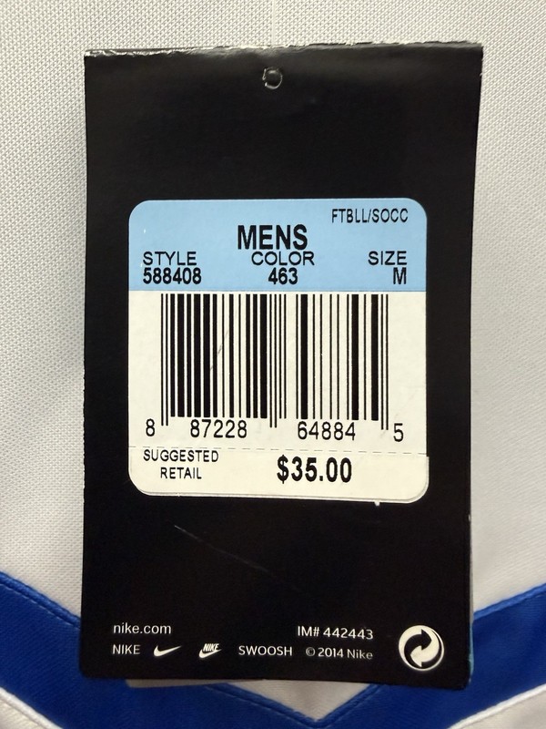 NEW Nike Victory II Men’s Soccer Blue White Jersey Shirt M gallery