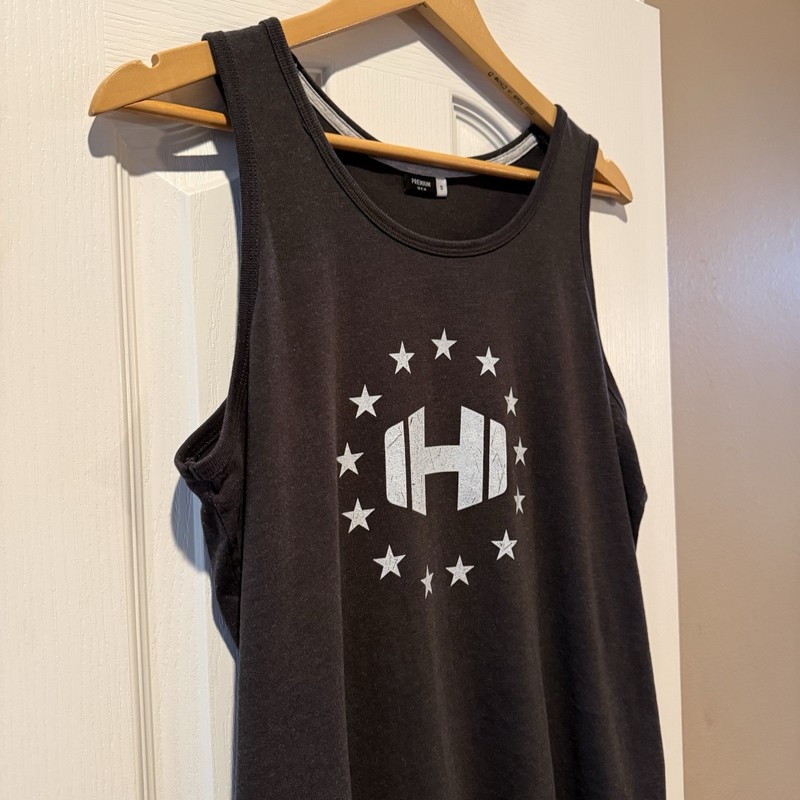 Dark Grey Hodge Twins Graphic Tank Top Stars Logo Charcoal Gray Men’s Small gallery