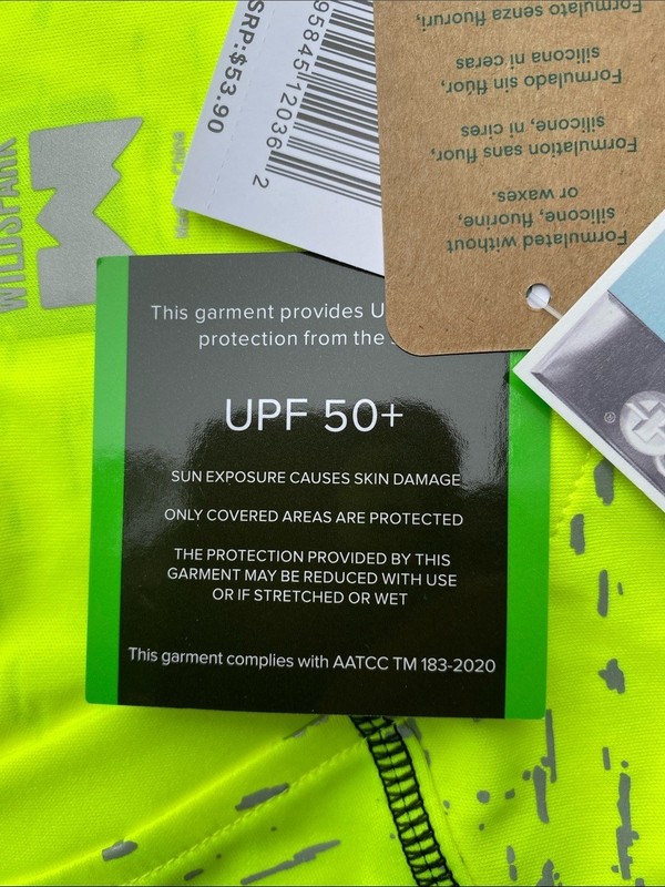 New WILDSPARK Men's Large Reflective Silver UPF 50+ Neon Yellow Mesh Underarm gallery