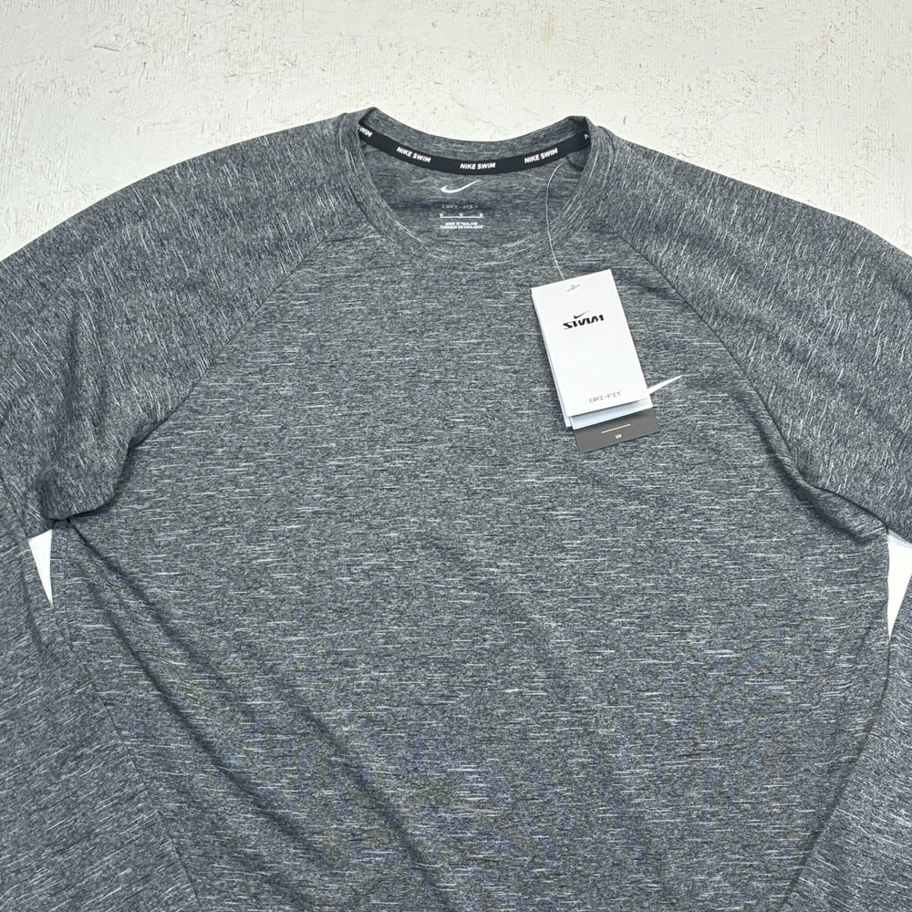 Nike Dri-Fit UPF 40+ Hydroguard Long Sleeve Swim Tee NESSA590-001 Med BRAND NEW