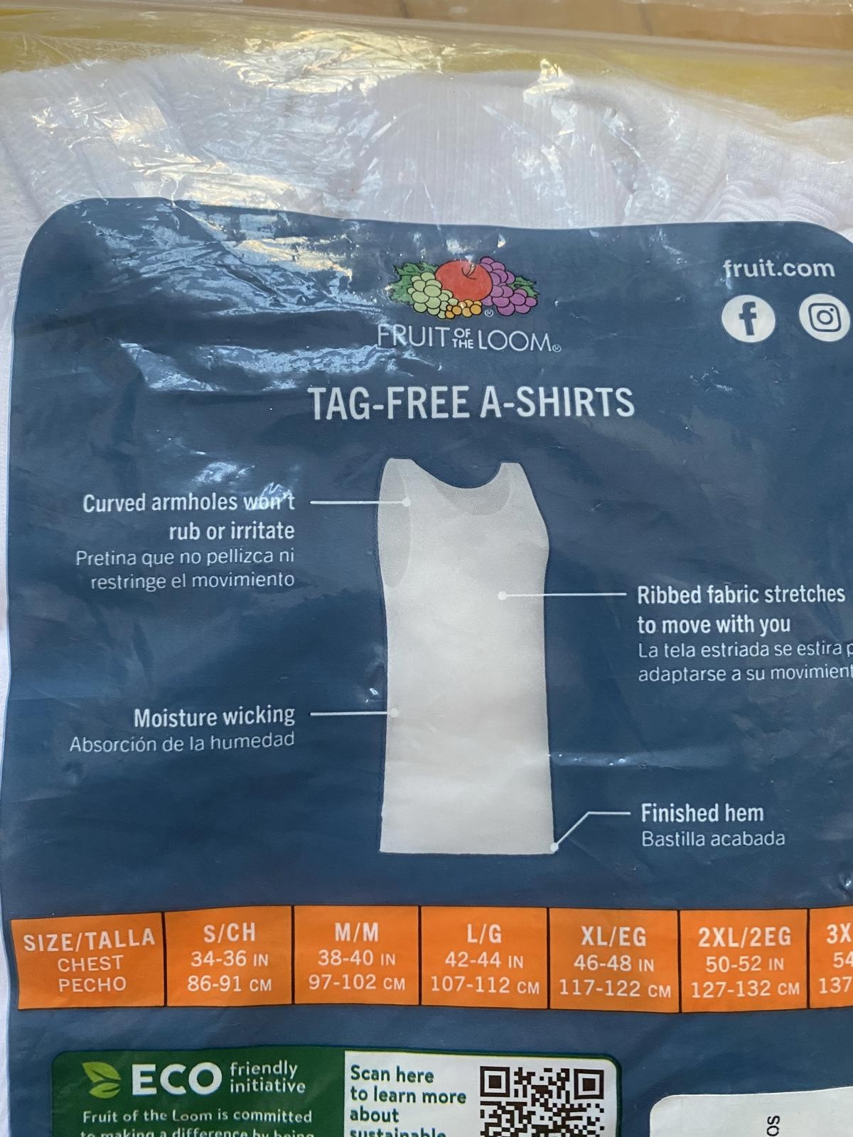 Fruit of the Loom Men's Tag-Free A-Shirts 10 Pack, Small, White gallery