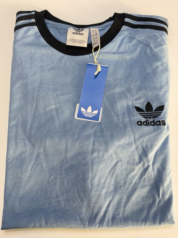 Adidas Men’s Adicolor Jacquard Ash Blue Jersey Shirt Small NWT Trefoil logo $35 gallery