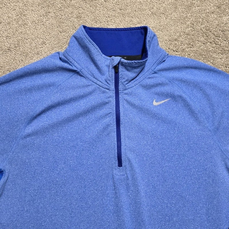 Nike Element Dri-Fit Pullover Mens Medium Blue Half Zip Running Long Sleeve EUC gallery