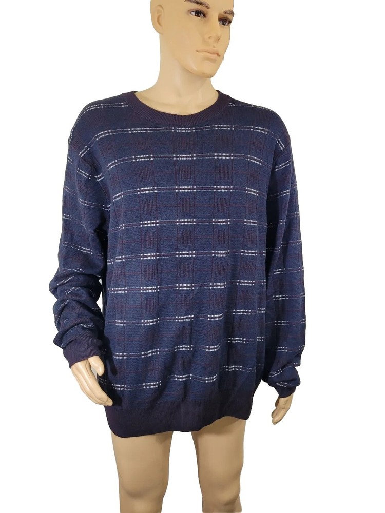 Perry Ellis Men's Sweater Pullover Size 2X Dark Sapphire Blue Round Neck NWT 16