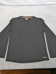 Omni Wool Shirt Large Black Wool Blend Crew Neck Base Layer Long Sleeve Warm
