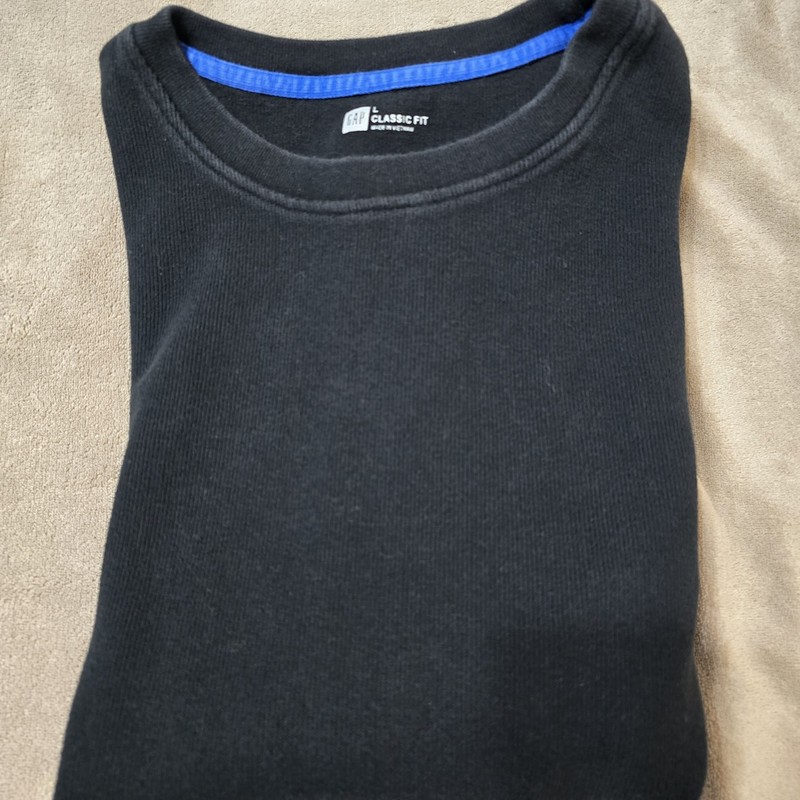 Gap Men's Large, Black, Heavyweight Rib Knit Cotton Baselayer gallery