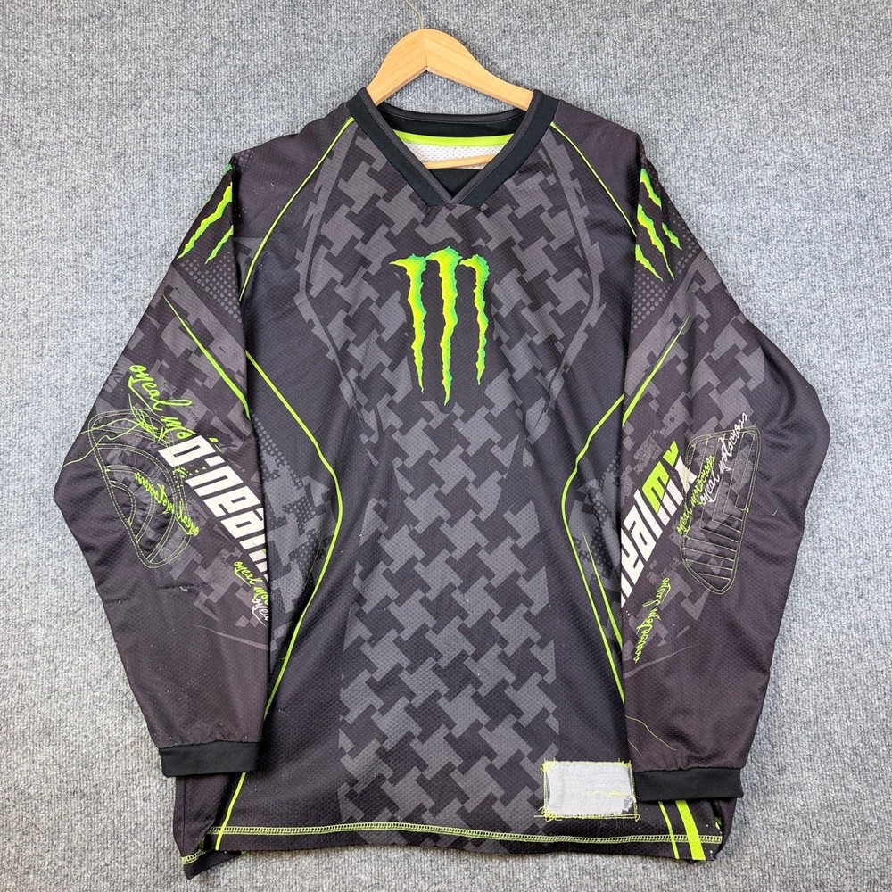 Vintage Monster Energy Motocross Jersey Mens XL O'Neal MX Racing Y2K