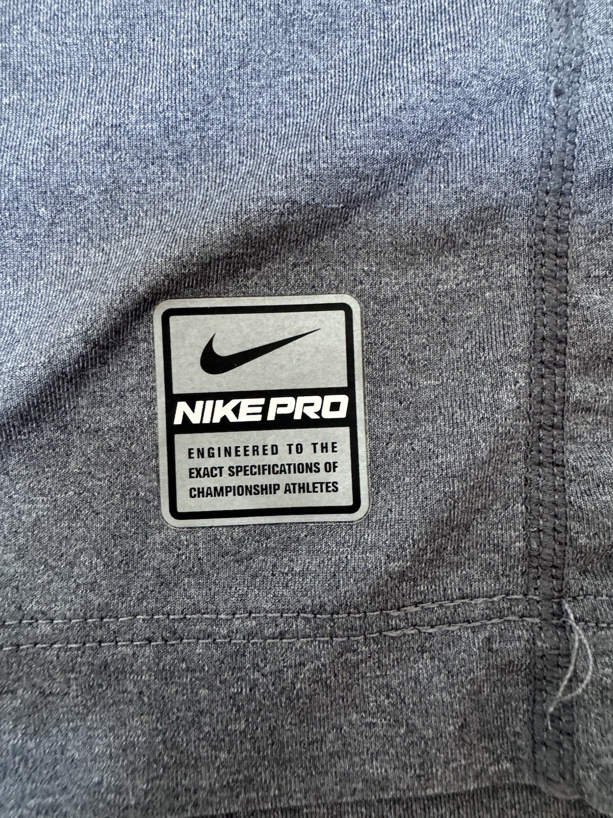 Nike Pro Fitted Dri-FIT Training Shirt Gray Mens Size Large Athletic Activewear gallery