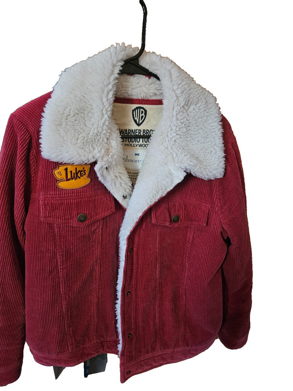 Gilmore Girls Luke’s Diner Warner Bros Red Corduroy Jacket Size M Gently Used gallery