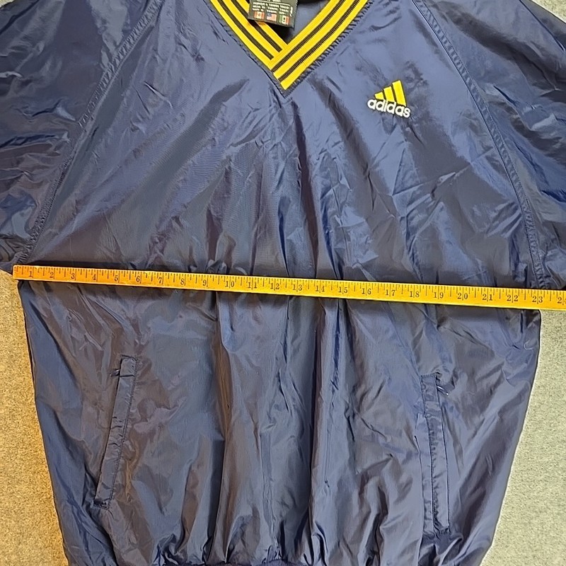 Adidas Pullover Windbreaker Jacket With Zipping Pockets Men's Size Large gallery