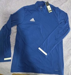 adidas Climacool Blue/White 1/4 Zip Mock Neck Long Sleeve Pullover Men S