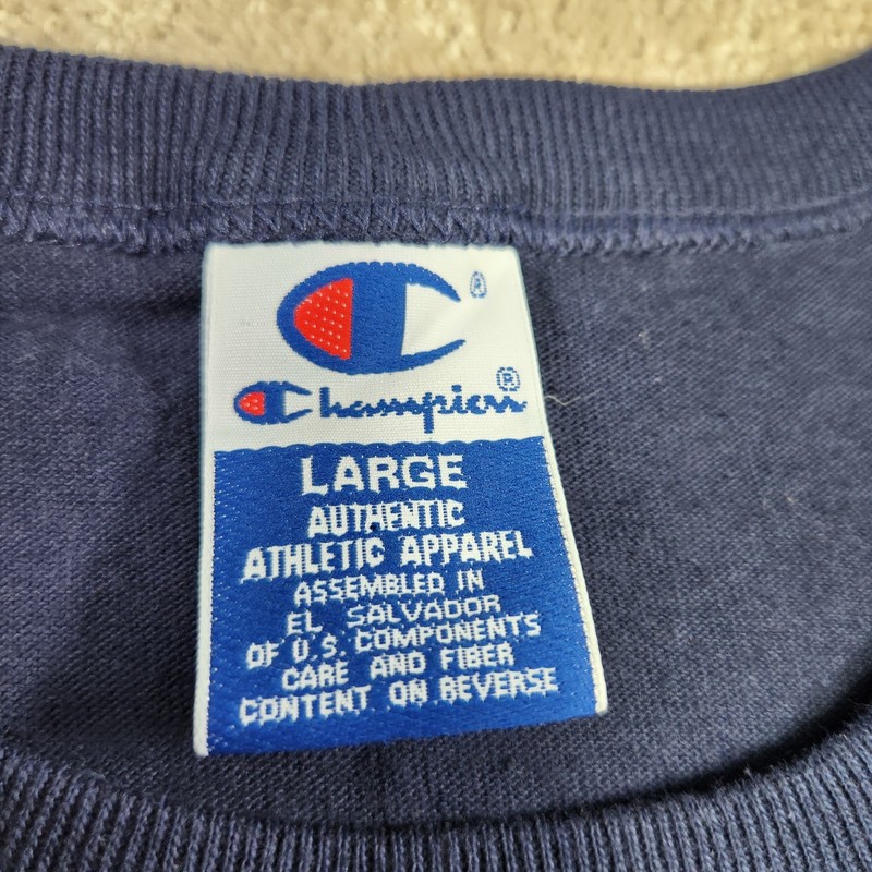 Vintage 90s Olympics Shirt Adult Large Atlanta 1996 Champion Cotton Tee Blue gallery