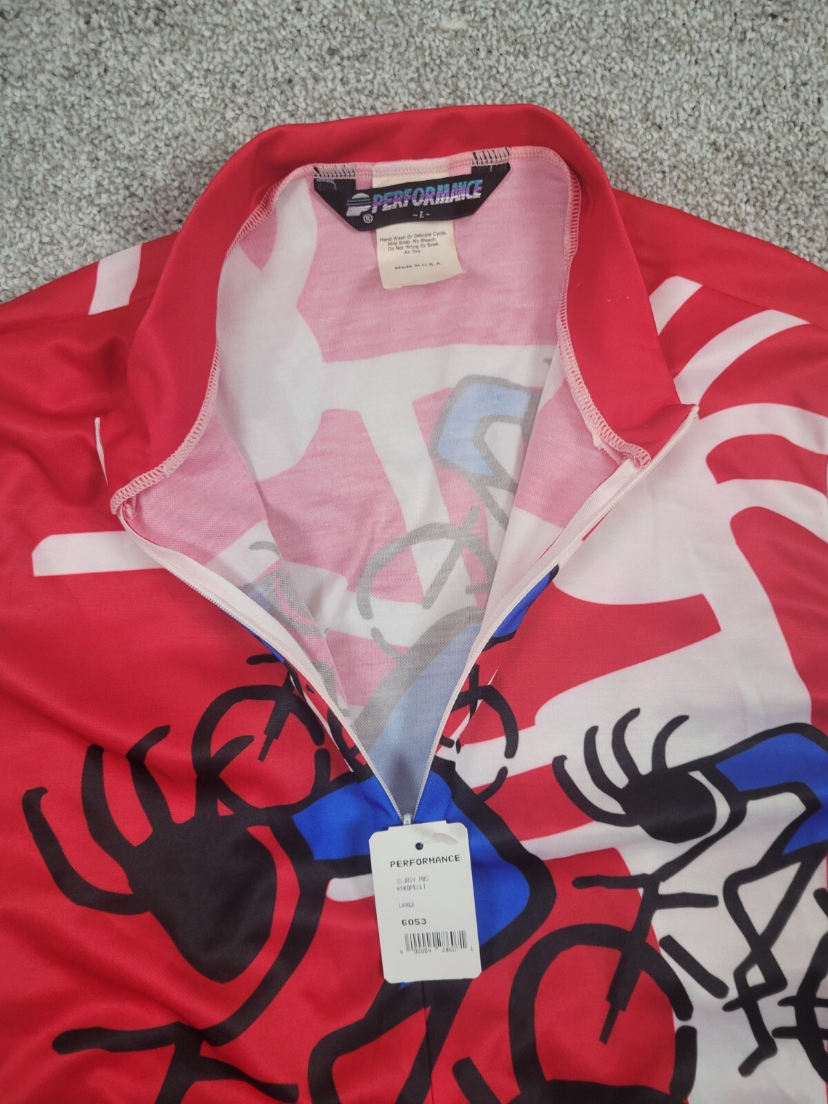 Performance L Mens Red Cycling Jersy Cycle Design kokopelli gallery