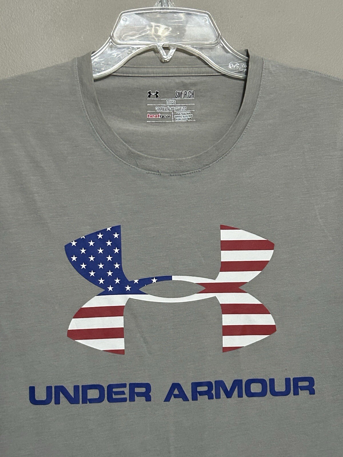 Under Armour Mens T-Shirt Gray American Flag Patriotic USA Size S gallery
