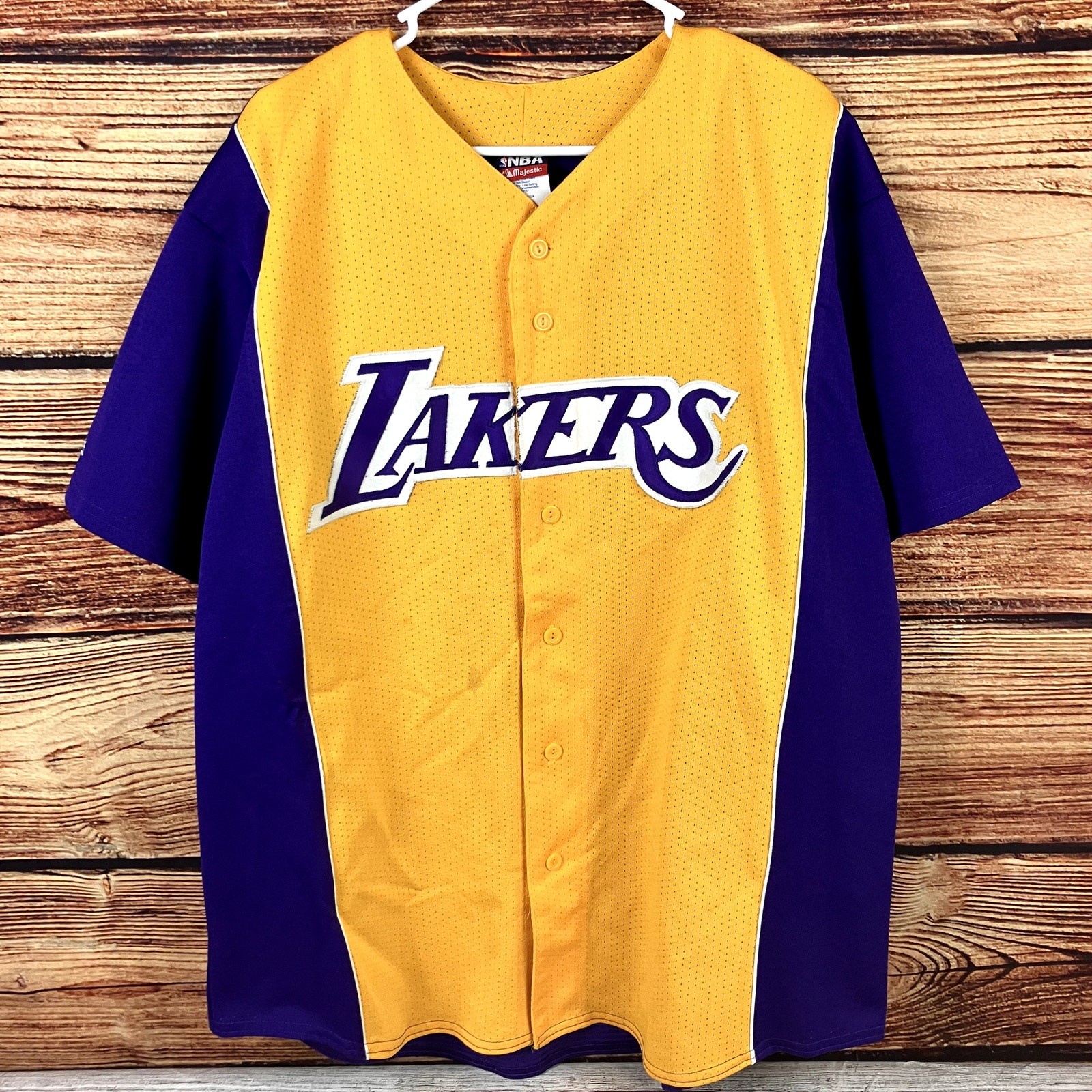 Vintage 1990s Los Angeles Lakers NBA Baseball Jersey size Men's XXL gallery