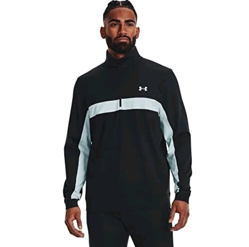 Under Armour Storm Midlayer 1/2 Zip Golf Pullover Black Fuse Teal - Men's 2XL gallery