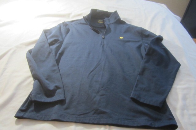 Preowned Men's Size M Blue Jack Nicklaus 1/3 Zip Front Stretch Polyester Top gallery