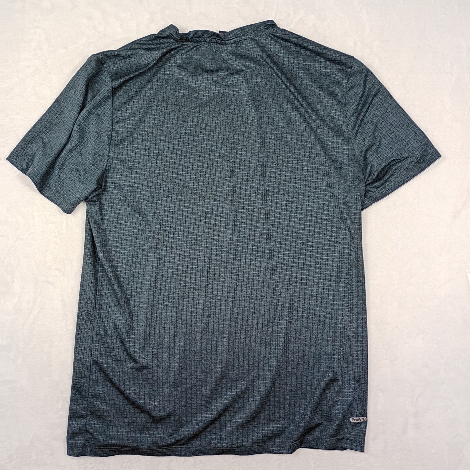 Spyder Active Mens Performance T-Shirt Gray Grid Textured Athletic Top Medium gallery