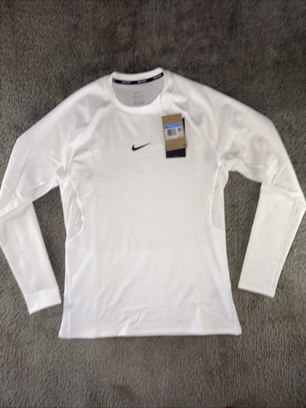 Nike Pro Warm Baseball Long Sleeve Training Shirt White FB7982-100 Medium NWT gallery
