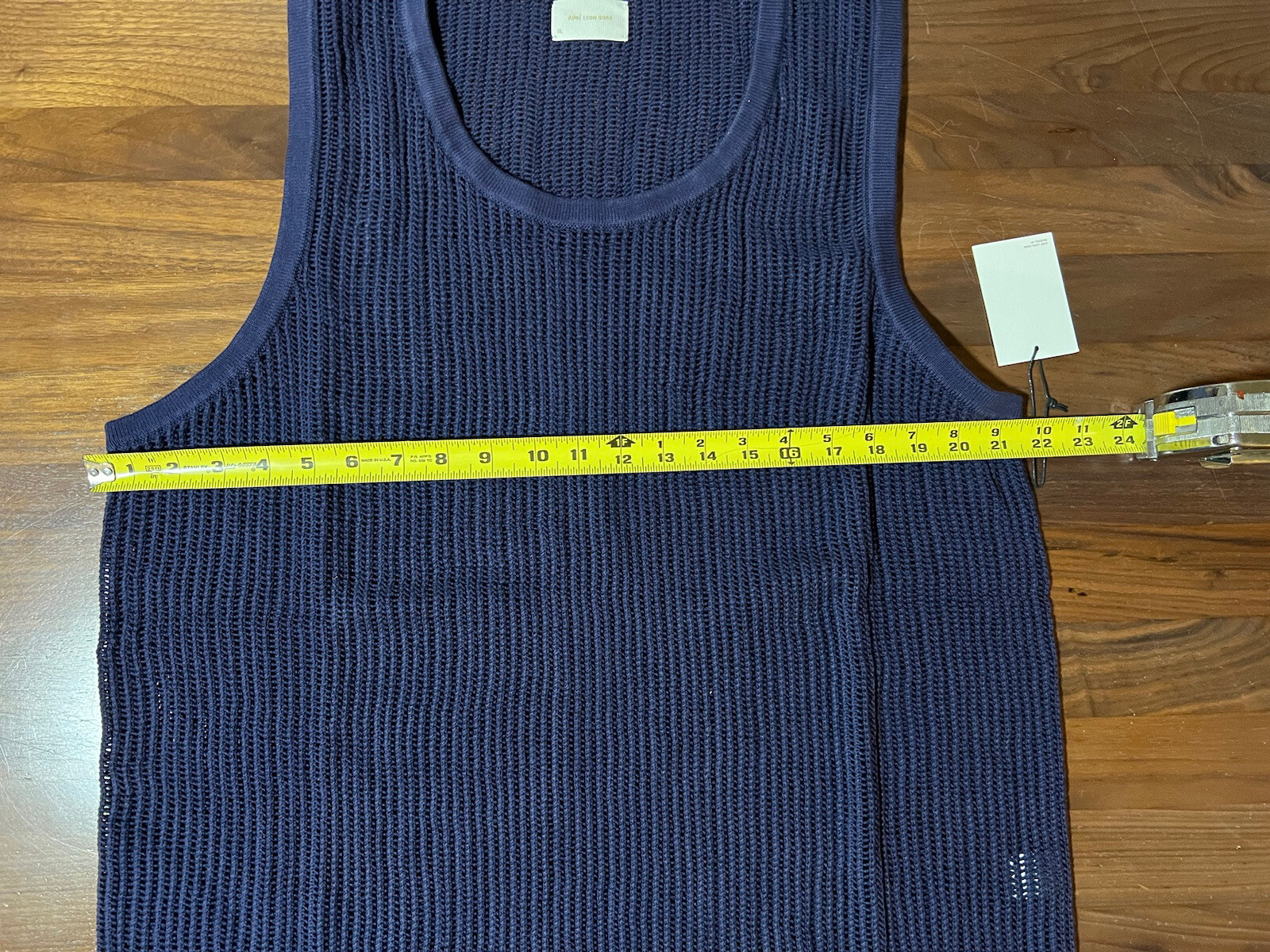 Aime Leon Dore ALD Mesh Knit Tank Top In Midnight Blue Men’s Size XL SS23 gallery