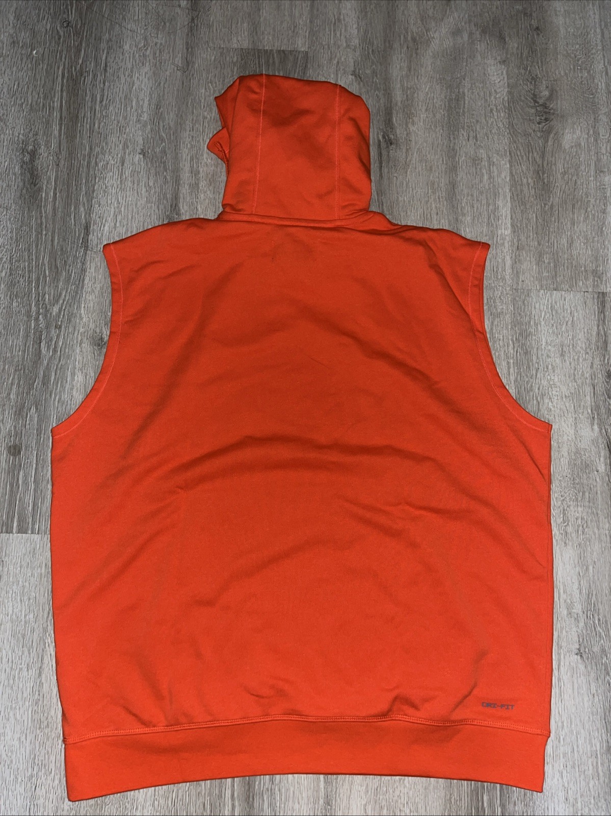 Nike Air Jordan Jumpman Dri-Fit Sleeveless Hoodie Top Orange Mens Size XL gallery