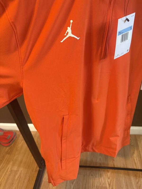 Jordan Golf Men’s M Orange Solid 1/2 Zip Mock Neck Short Sleeve Pullover Tee gallery