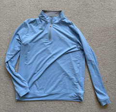 Peter millar men’s Blue Solid Polyester 1/4 Zip Top size L