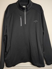 Men’s Callaway Golf Quarter 1/4 Zip Performance Pullover UPF Shirt Black Sz XXL