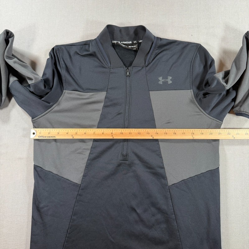 Under Armour ColdGear Half Zip Pullover Mens Medium Black Bomber Thermal 1359146 gallery