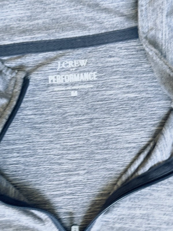 J.Crew Performance Quarter Zip Pullover Men’s Medium Gray Athletic Golf Stretch gallery
