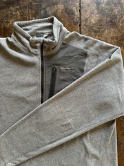 Eddie Bauer Pullover Mens LT Gray First Ascent Fleece 1/4 Zip Hiking Outdoor
