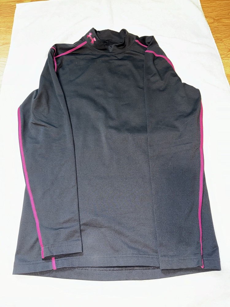 Under Armour Cold Gear Black With Hot Pink - Fitted - Size Small