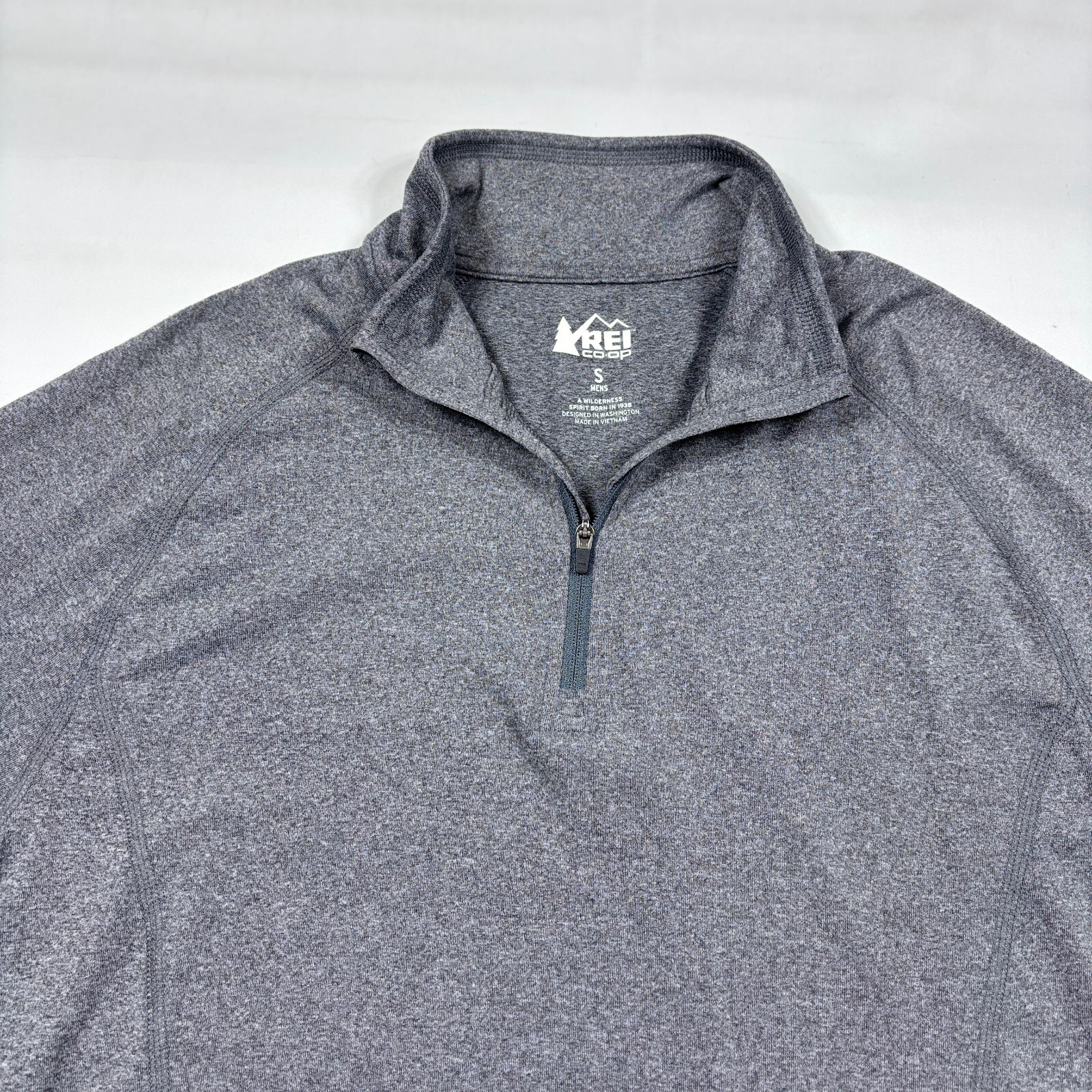 REI Co-Op Gray 1/4 Zip Performance Stretch Pullover Outdoor Hike Casual Mens SM gallery