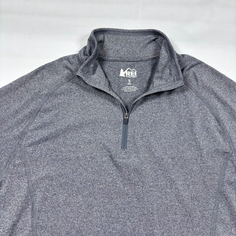 REI Co-Op Gray 1/4 Zip Performance Stretch Pullover Outdoor Hike Casual Mens SM gallery