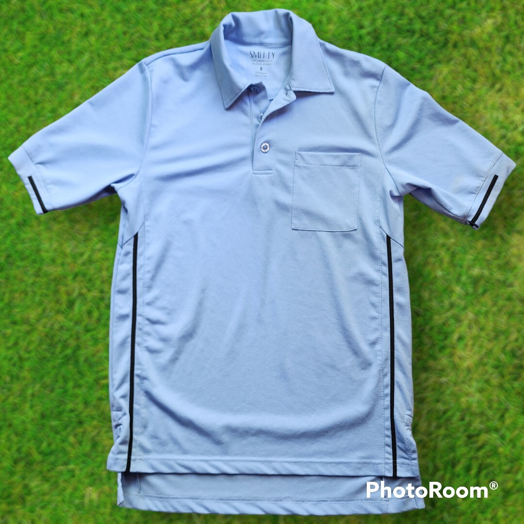 Smitty Performance Mesh Moisture Wicking Short Sleeve Light Blue Polo Size Small gallery