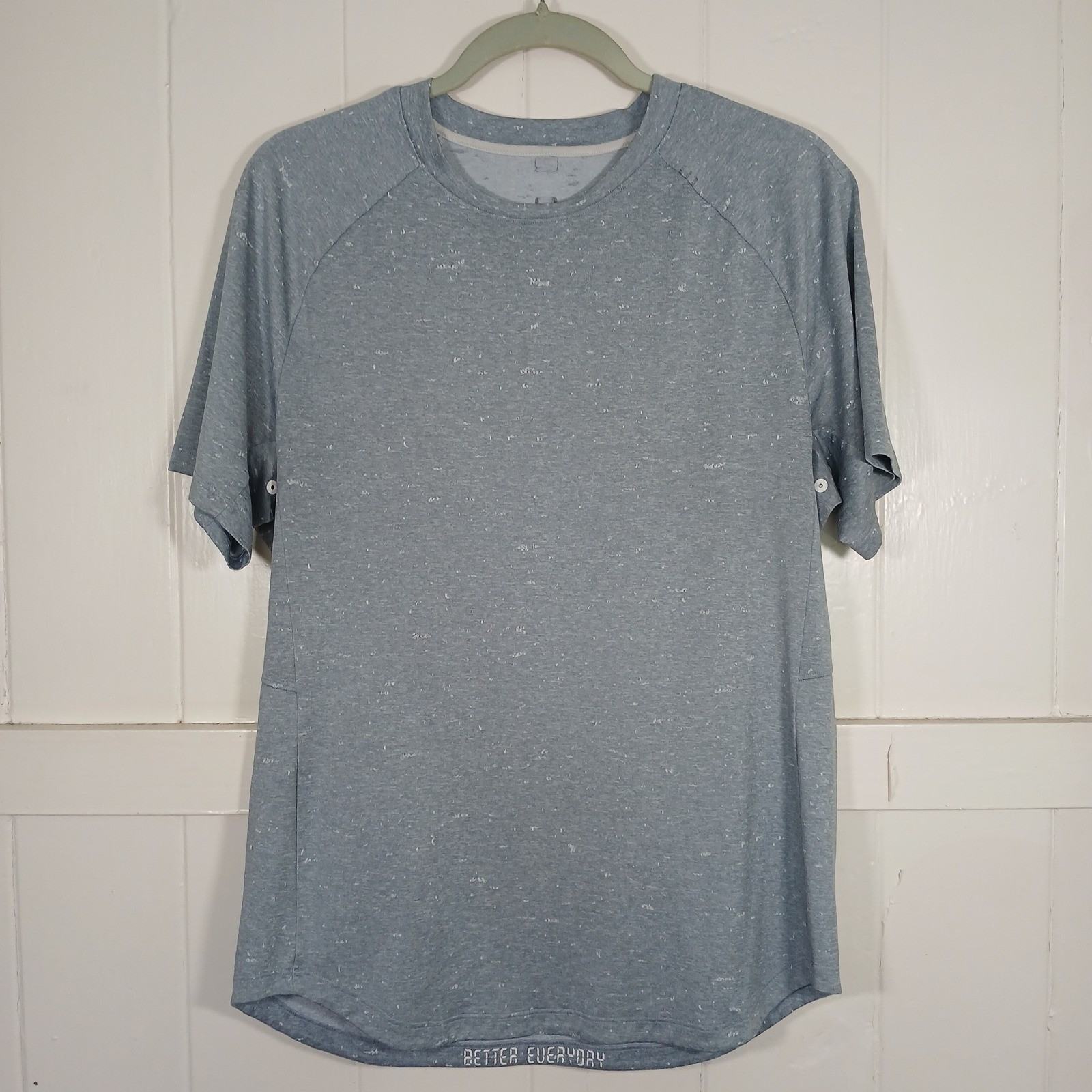 Lululemon Athletic Top Mens Small Short Sleeve Shirt Blue Heathered Space Dye gallery