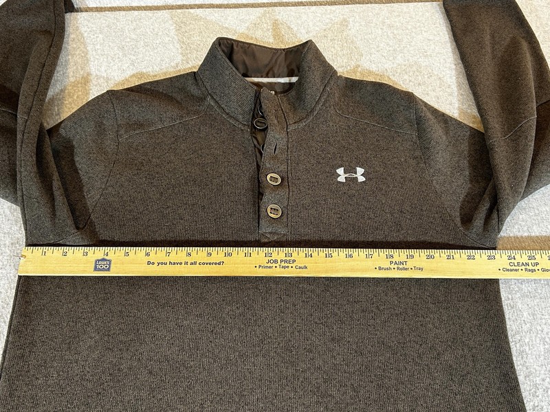 Under Armour Sweater Mens XL Gray ColdGear Specialist Storm Fleece Pullover Golf gallery