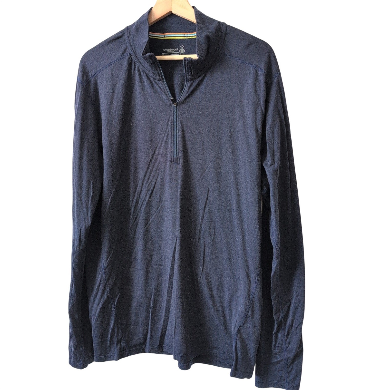 Smartwool Merino 150 Mens XL Navy Blue Quarter Zip Base Layer Top SW000752 gallery