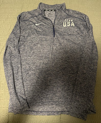 Nike Dri-FIT Team USA Heathered Blue 1/4 Zip Pullover Long Sleeve Men’s M