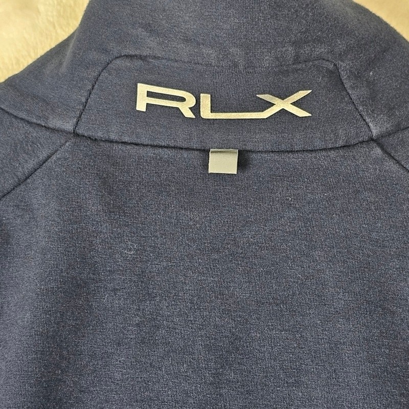 RLX Ralph lauren outerwear vest mens medium full zip blue golf warm stretchy gallery