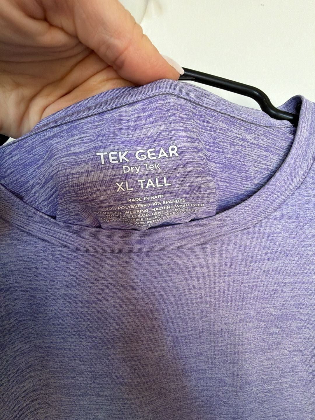 Tek Gear Dry Tek Men's Short Sleeve Heather Purple Athletic T-Shirt XL Tall gallery